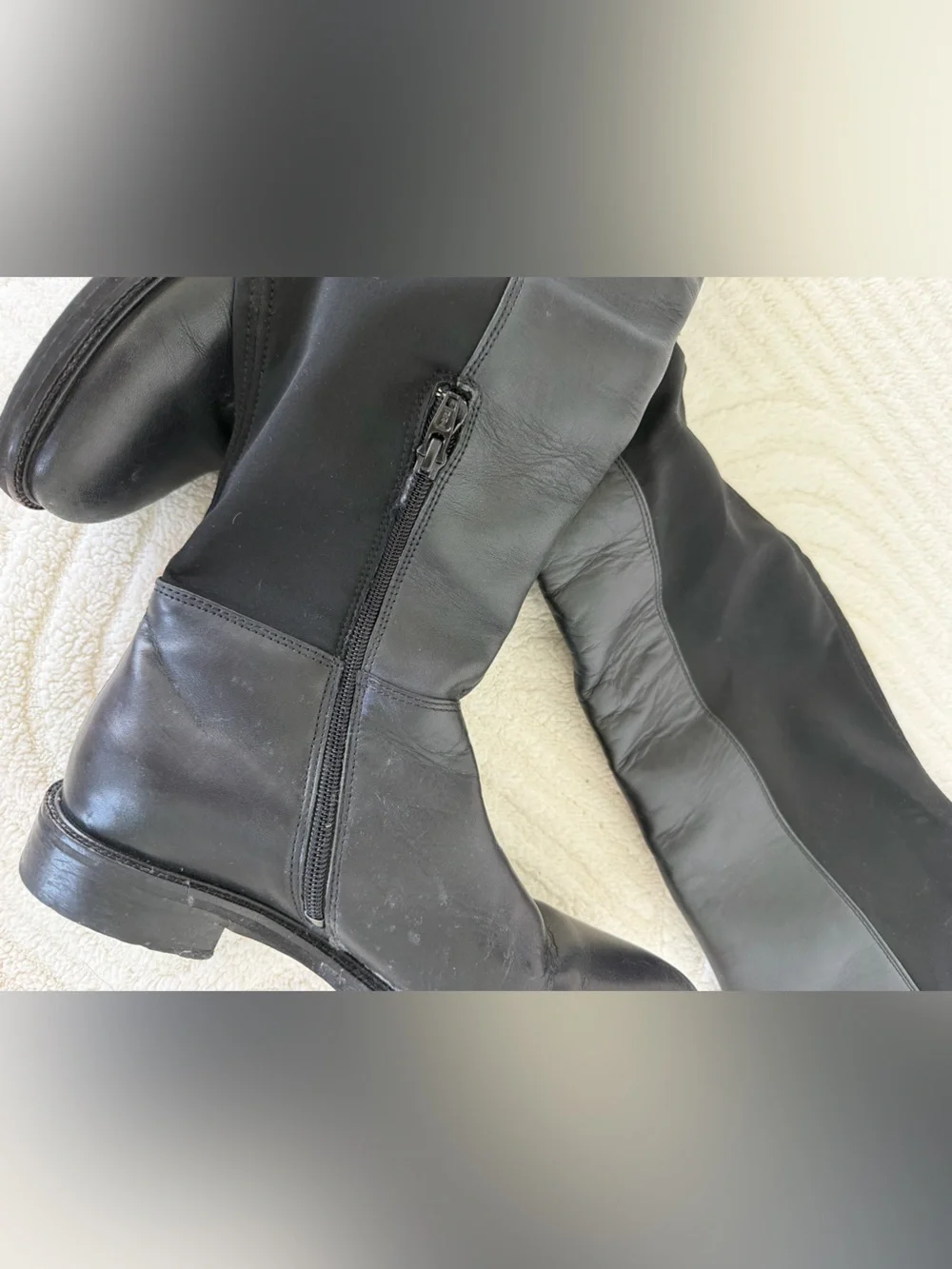 Authentic TRUSSARDI Black Over-the-Knee Riding Boots - leather - preloved- 37 EU